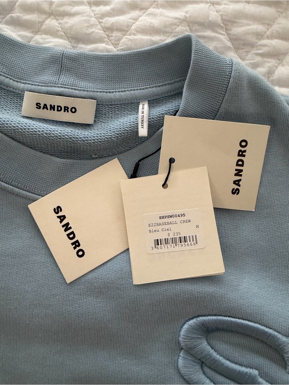 Sandro Men’s Light Blue Crewneck Sweater